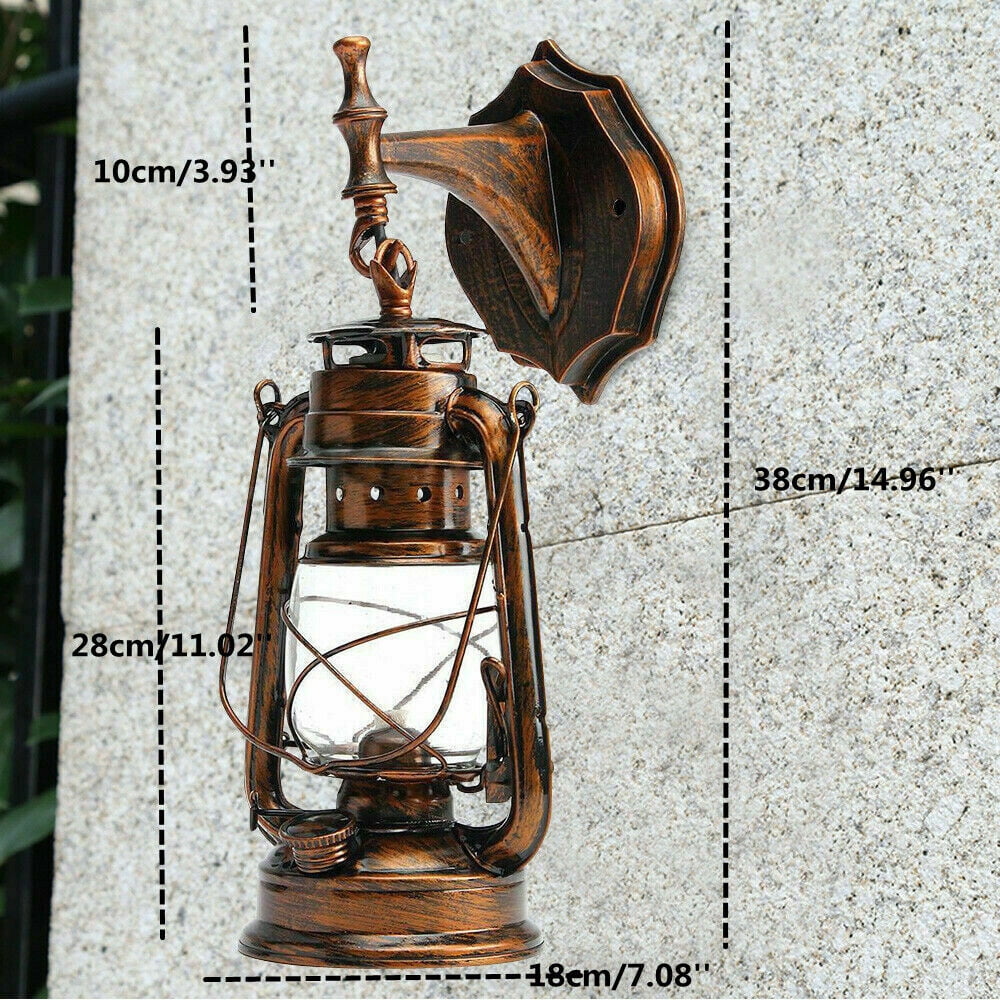 E27 Vintage Lantern Rustic Wall Light Retro Lamp Outdoor Porch Sconce Fixture Decor
