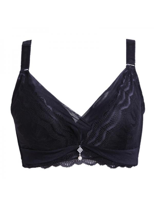 VICOODA Plus Size Lace Bra D Cup Wide Adjustable Push Up Brassiere for ...
