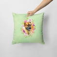 thumbnail image 2 of Carolines Treasures CK4281PW1414 Borboel Mastiff Green Flowers Fabric Decorative Pillow  14Hx14W multicolor, 2 of 4
