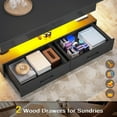 thumbnail image 5 of 40" Lift Top Coffee Table with Storage, Modern Coffee Table with LED Lights and 2 Drawers, Small Coffee Table for Living Room, Dining Reception Room, Black, 5 of 7