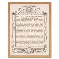 The Gettysburg Address of Abraham Lincoln USA President Speech Typography Print Art Print Framed Poster Wall Decor 12x16 inch