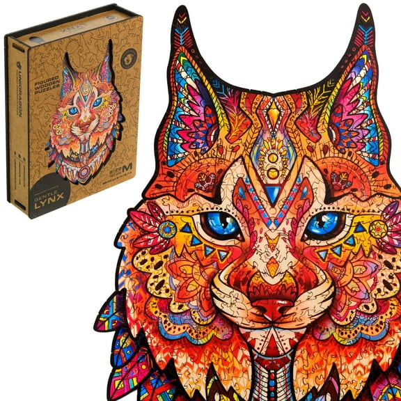 UNIDRAGON Gentle Lynx Wooden Jigsaw Puzzle M 187 Pieces