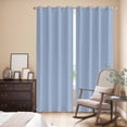thumbnail image 3 of Pure Light Blue Kitchen Curtains 84 Inch Length, Simple Solid Color Grommet Top Bedroom Living Room Curtains, Light Filtering Cafe Curtain Drapes 2 Panels Set 84''x84'', 3 of 9