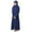 Dark Blue2042, variant on Traditional Girls Round Neck Ruffled Solid Color Dress With Pattern Flounce Leisure Toddler Baby Wear 5-6Y