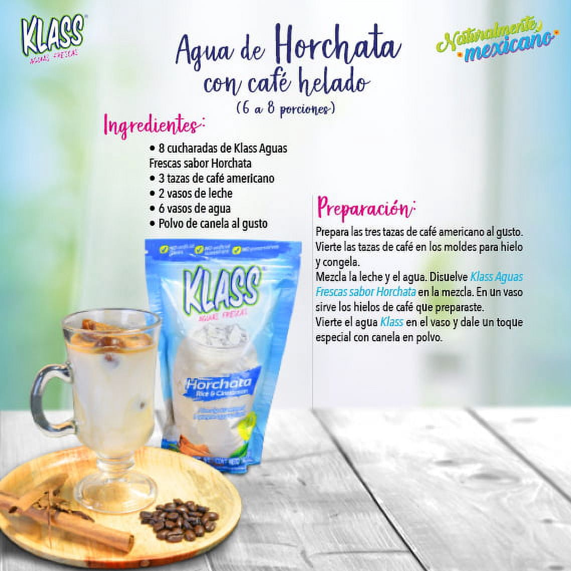 Klass Aguas Frescas, Powder Instant Drink Mix,  Horchata Flavored , Net QTY 17.3 oz