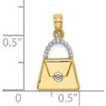 thumbnail image 4 of 14K Yellow Gold W/Rhodium Purse Charm - 12.3mm, 4 of 6