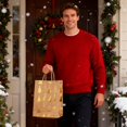 thumbnail image 3 of Torqee Christmas Gold Paper Gift Bags with Handles,Holiday Tote Bags for Party Favors and Gift Wrapping,8.27x5.91in, 3 of 4