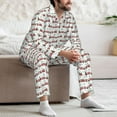 thumbnail image 7 of Naloa Christmas Train Men’s Pajamas Set - Long Sleeve Button Down Sleep Shirt and Pajama Bottoms Sleepwear Set-, 7 of 7