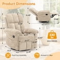 thumbnail image 3 of Korser Small Recliners for Small Spaces,Swivel Rocker Recliner Chair with Side Pockets for Living Room,Khaki, 3 of 7