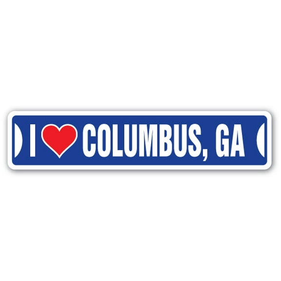 I LOVE COLUMBUS GEORGIA Street Sign ga city state us wall road décor gift