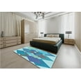 thumbnail image 4 of Ahgly Company Indoor Square Patterned Blue Ivy Blue Area Rugs, 7' Square, 4 of 6