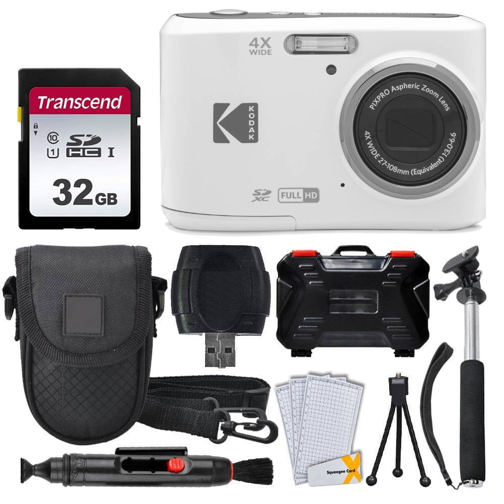 Kodak PIXPRO FZ45 Digital Camera (White) + 32GB Memory Card + Point and