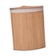 thumbnail image 3 of Cesta de lavandería de bambú de esquina y contenedor de almacenamiento con forro extraíble plegable con tapa Beige, 3 of 9