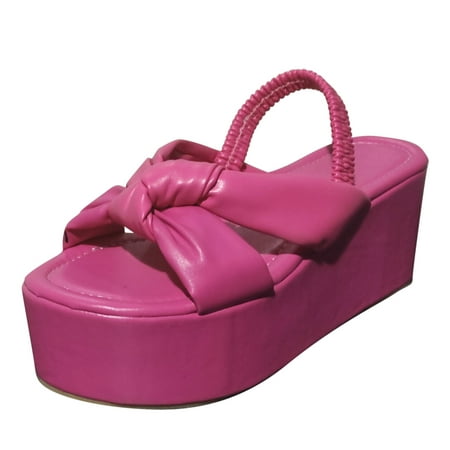 

zuwimk Sandals For Women Women s Jewel Rhinestones Design Ankle High Flat Sandals Hot Pink