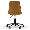 thumbnail image 3 of Amery Light Brown Faux Leather Adjustable Height Swivel Office Chair with Wheel Base, 3 of 6