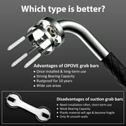 16 Inch Anti Slip Shower Grab Bar Handle, 2 Pack Safety Hand Rail Support,Chrome Stainless Steel Bathroom Grab Bar, Knurled Bathroom Balance Bar,Handicap Elderly Injury Senior Assist Bath Handle