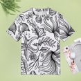 thumbnail image 4 of Beach Seashell Starfish Womens Tops Women's Fashion Casual Short Sleeve Flower Print Round Neck Pullover Top Blouse, 4 of 6