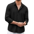 thumbnail image 3 of Thrilos Long Sleeve Mens Dress Shirts Business Button Up Shirts Stretch Wrinkle Free Shirt Jacquard Work Tops, 3 of 9