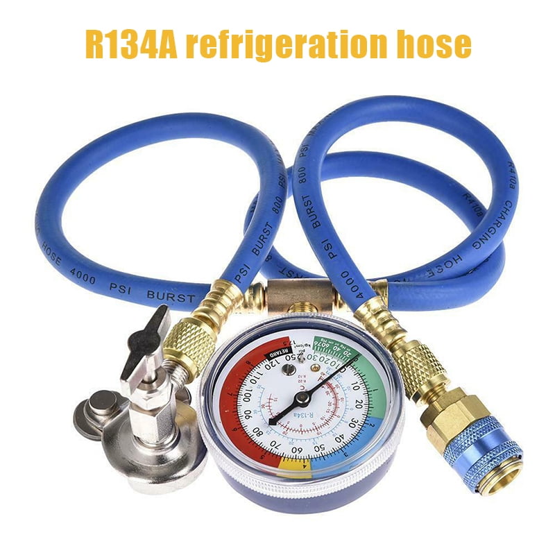A/C R134A Refrigerant Recharge Hose Low Pressure Gauge Easy Opener Car Air S4H2 
