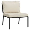 thumbnail image 3 of vidaXL Ensemble de Salon de Patio 5 Pcs avec Coussins Sable en Acier, 3 of 3