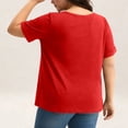 thumbnail image 3 of Lopecy-Sta Plus Size Tops for Women Summer V Neck Short Sleeve Tee Shirts Henley Button Casual Loose Fit Blouse Summer Fshion Tunics, 3 of 9