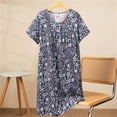 thumbnail image 2 of Chemise de Nuit pour Femmes, Manches Courtes à Col Rond Imprimé, Robe d'Allaitement, Rayonne Spandex Douce, Robe de Détente Longueur Genou, 2 of 5