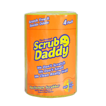 Scrub Daddy Original Sponge - Scratch-Free Multi-Purpose Sponge for the Kitchen, Bathroom, and More - Household Cleaning Sponge Made with BPA-Free Polymer Foam, 4 Count Roll