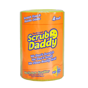 Scrub Daddy Original Sponge - Scratch-Free Multi-Purpose Sponge for the Kitchen, Bathroom, and More - Household Cleaning Sponge Made with BPA-Free Polymer Foam, 4 Count Roll