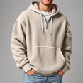 thumbnail image 2 of Rhuody Sweatshirt For Mens Crewneck Solid Color Long Sleeve Sweatshirts Half Zip Sweatshirt With Pocket 2Xl Beige, 2 of 4