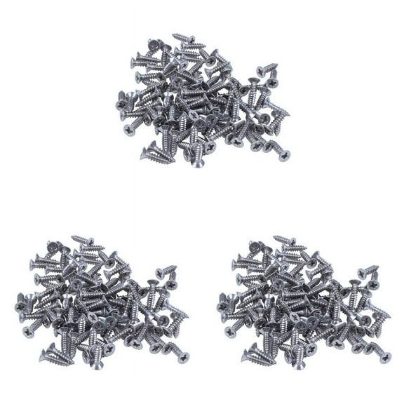 300X Stainless Steel Flat Head Self-Tapping Screw 12X3mm Silver