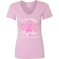 thumbnail image 3 of Inktastic Staying Strong Together with Pink Breast Cancer Ribbon Women's V-Neck T-Shirt, 3 of 5