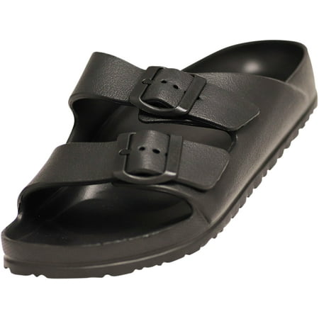 

NORTY Womens Flat Slide Adult Female Comfort Footbed Sandals Black