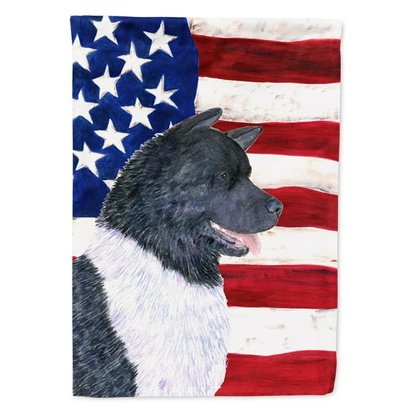 USA American Flag with Akita Flag Canvas House Size