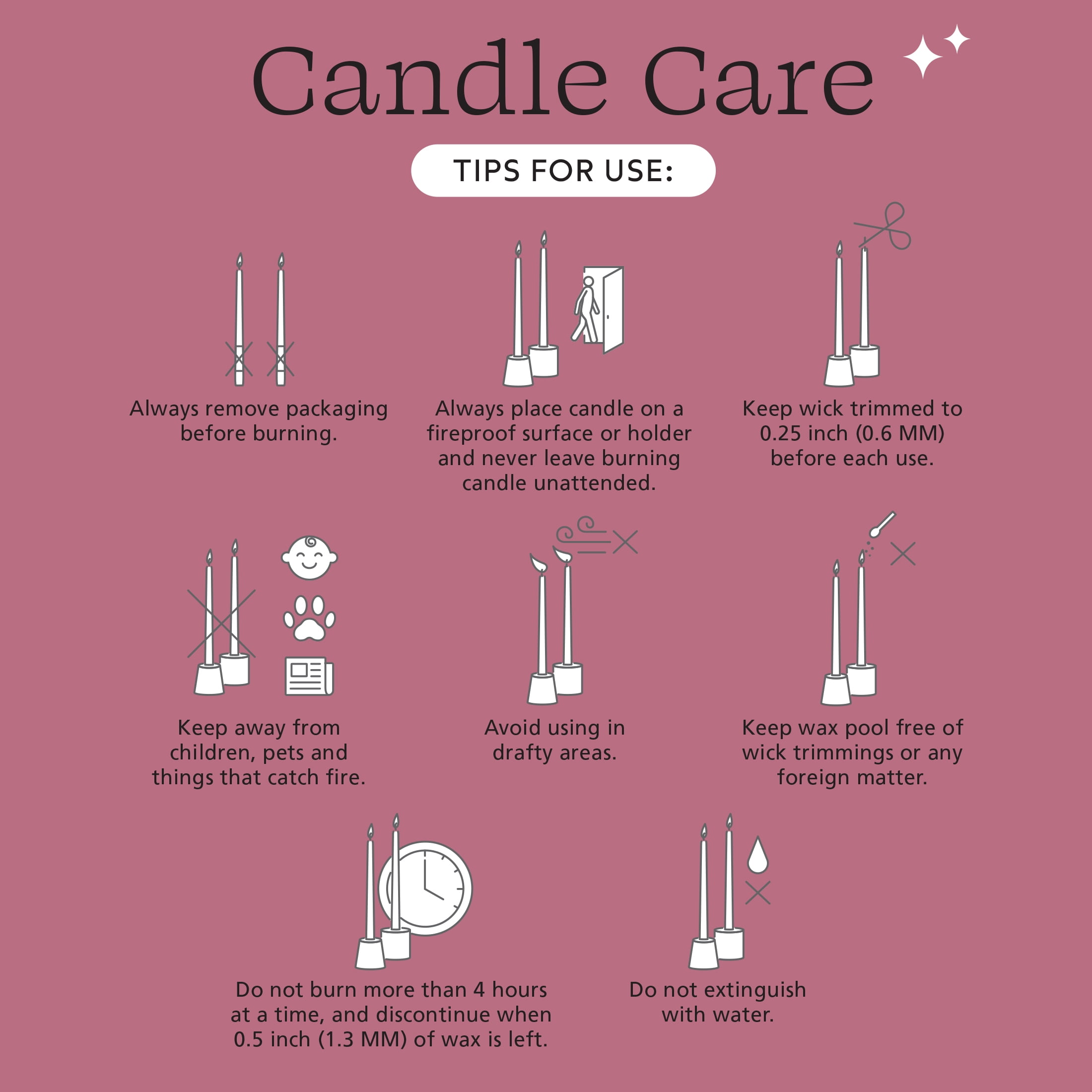 Mainstays Paraffin Wax 10" Taper Candle, Unscented, Red