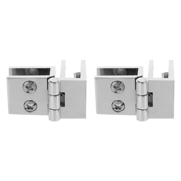 CRILSTYLEO 2Ud Bisagra Para Puerta De Vidrio En Aleación De Zinc Plata Para Uso En Gabinetes
