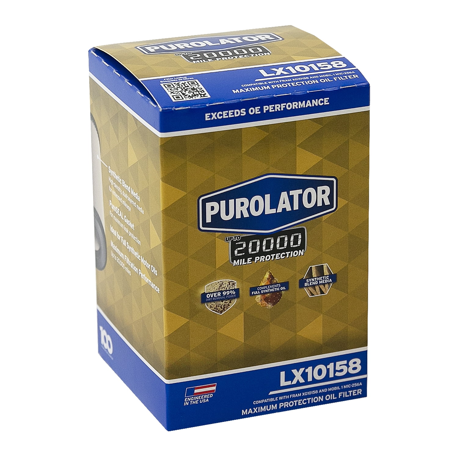 Purolator LX10158 Purolator 20K Oil Filterwith 20,000 Mile Protection for Select Lexus and Toyota