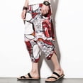 thumbnail image 4 of CENL Mens Fashion Pants Mid-rise Soft Cropped Pants Ethnic Style Retro Print Trousers, 4 of 9