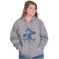 thumbnail image 3 of Retro Mega Man Running and Gunning Unisex Plus Size Zip Hoodie Brisco Brands 2X, 3 of 5