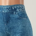thumbnail image 5 of Gibobby Leggings Translúcido con patrón cintura alta para mujer, pantalones vaqueros imitación terciopelo, mallas versátiles adelgazantes 80% algodón, mallas elásticas altas（Azul，Talla única), 5 of 5