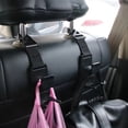 thumbnail image 2 of Bisitoy Car Seat Hooks for Headrest, 4 Pack Universal Vehicle Headrest Hanger Hooks with Multifunctional Drink Holder for Commuters and Road Trips, Backseat Organizer for Purse (Black), 2 of 6