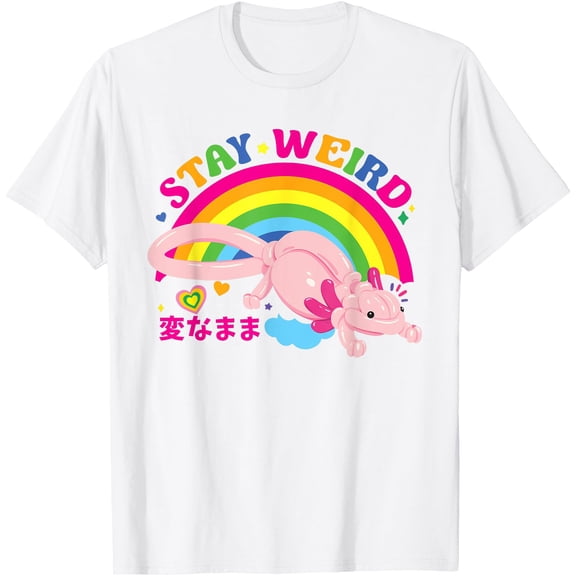 Kidcore Clothes Balloon Axolotl Aesthetic Decora Stay Weird T-Shirt, Unisex T-Shirt