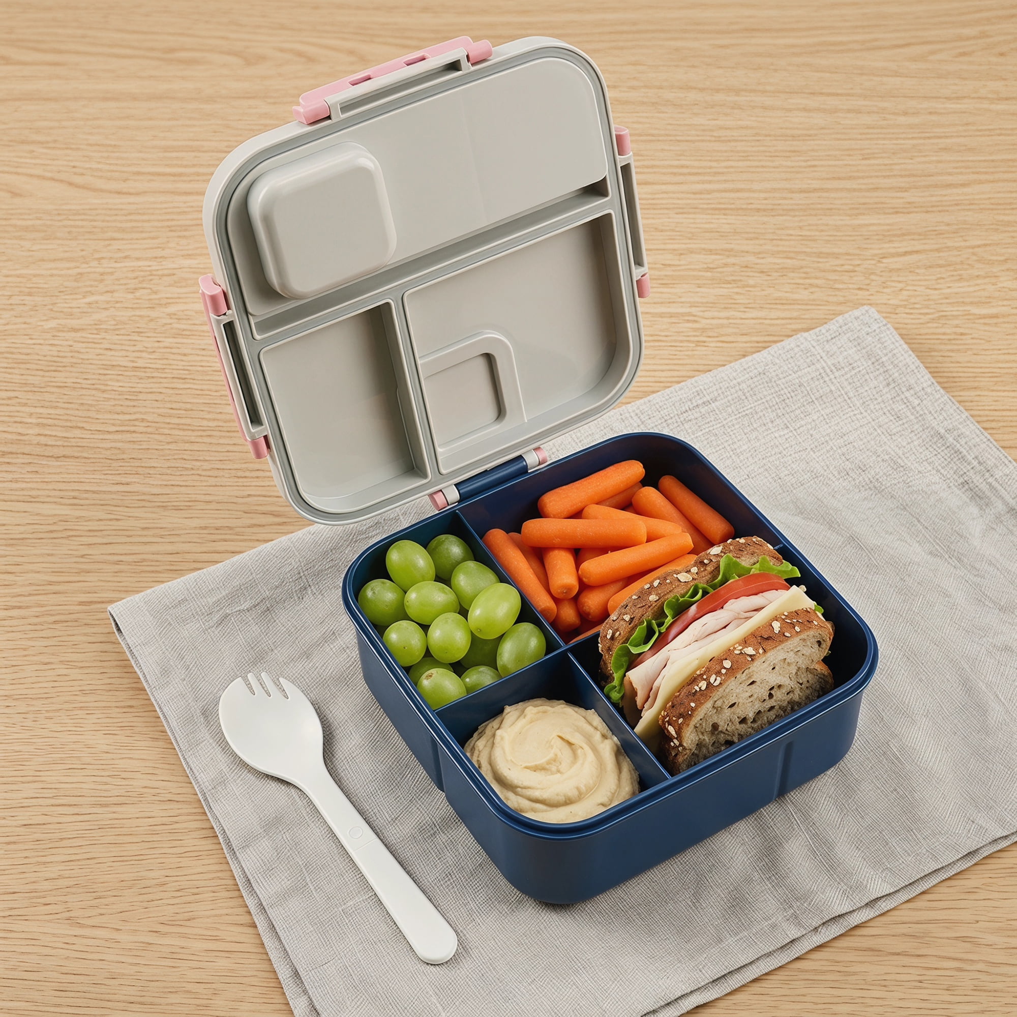Unique Bargains Portable Leak-Proof Meal Lunch Bento Box Gray