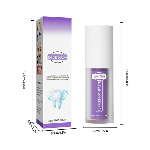Pasta dental blanqueadora, para blanquear los dientes, dientes morados, eliminación de manchas, corrector del color, pasta dental en mousse de 30 ml.