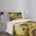 thumbnail image 3 of Ambesonne Medieval Quilted Bedspread Set 2 Pcs, Old Scottish Castle, Twin Size, Grey Green, 3 of 5