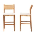 thumbnail image 3 of bali & pari Chatura Natural Rattan and Wood 2-Piece Bar Stool Set Bar Height, 3 of 8