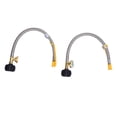 thumbnail image 2 of RV Gas Pigtail Hose, 250PSI 2PCS 1/4in NPT Thread Stainless Steel 15 Inch RV Gas Line  for Camping Vehicle, 2 of 7