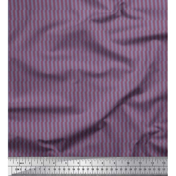 Soimoi Velvet Fabric Stripe Shirting Printed Fabric 1 Yard 58 Inch Wide