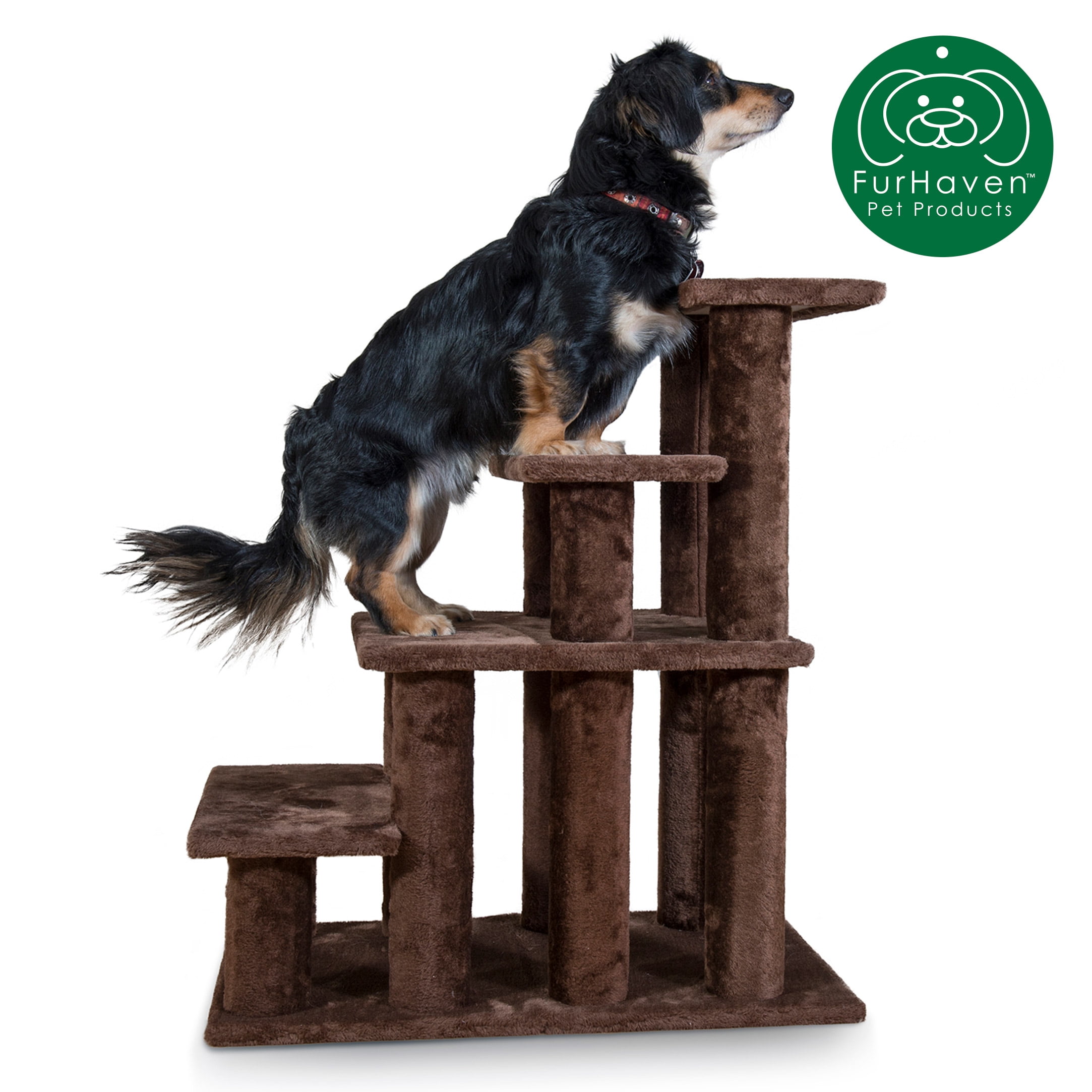 FurHaven Pet Products Steady Paws 4Step Pet Stairs, Brown