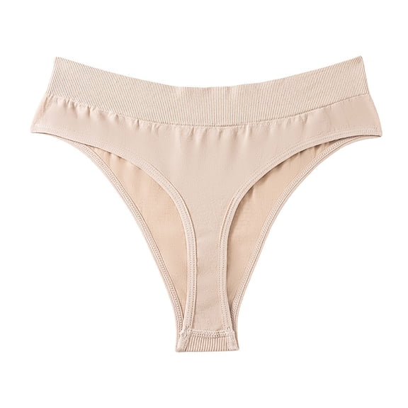 Women's Cotton Underwear Women's High Waisted Underwear Compression Pants Cotton Underwear for Women Thong Beige M