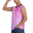 thumbnail image 3 of PAYOHTO Men's Sleeveless Shirts Gym Tank Top with Texture Bright Pink Spray Design, 3 of 8